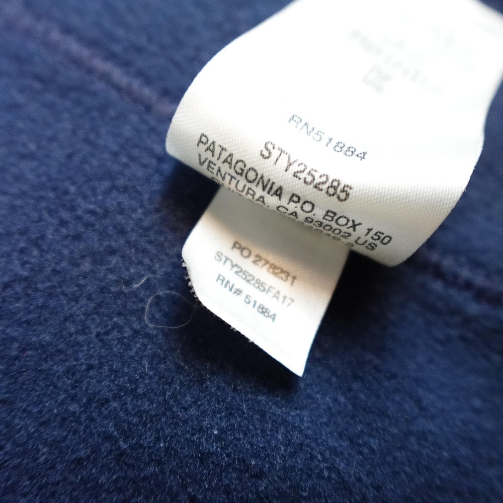 Patagonia Synchilla Poncho M/L Blue Fleece Hooded Full Zip Cape 25285 - Picture 5 of 7